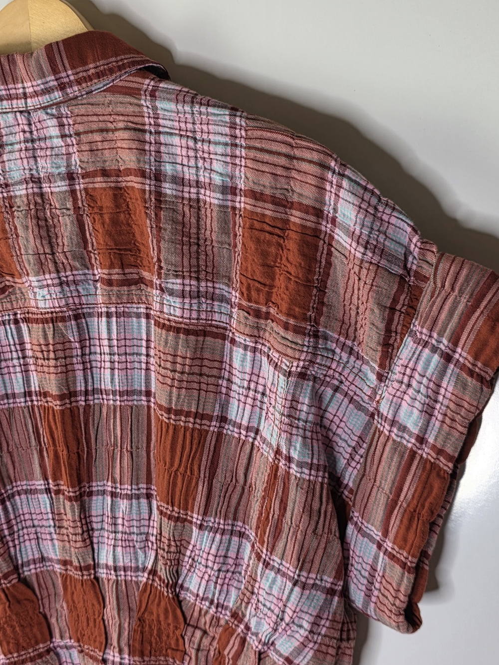 Anthropologie Pilcro The Bobbie Short-Sleeve Fitted-waist smocked top Large - Picture 7 of 10